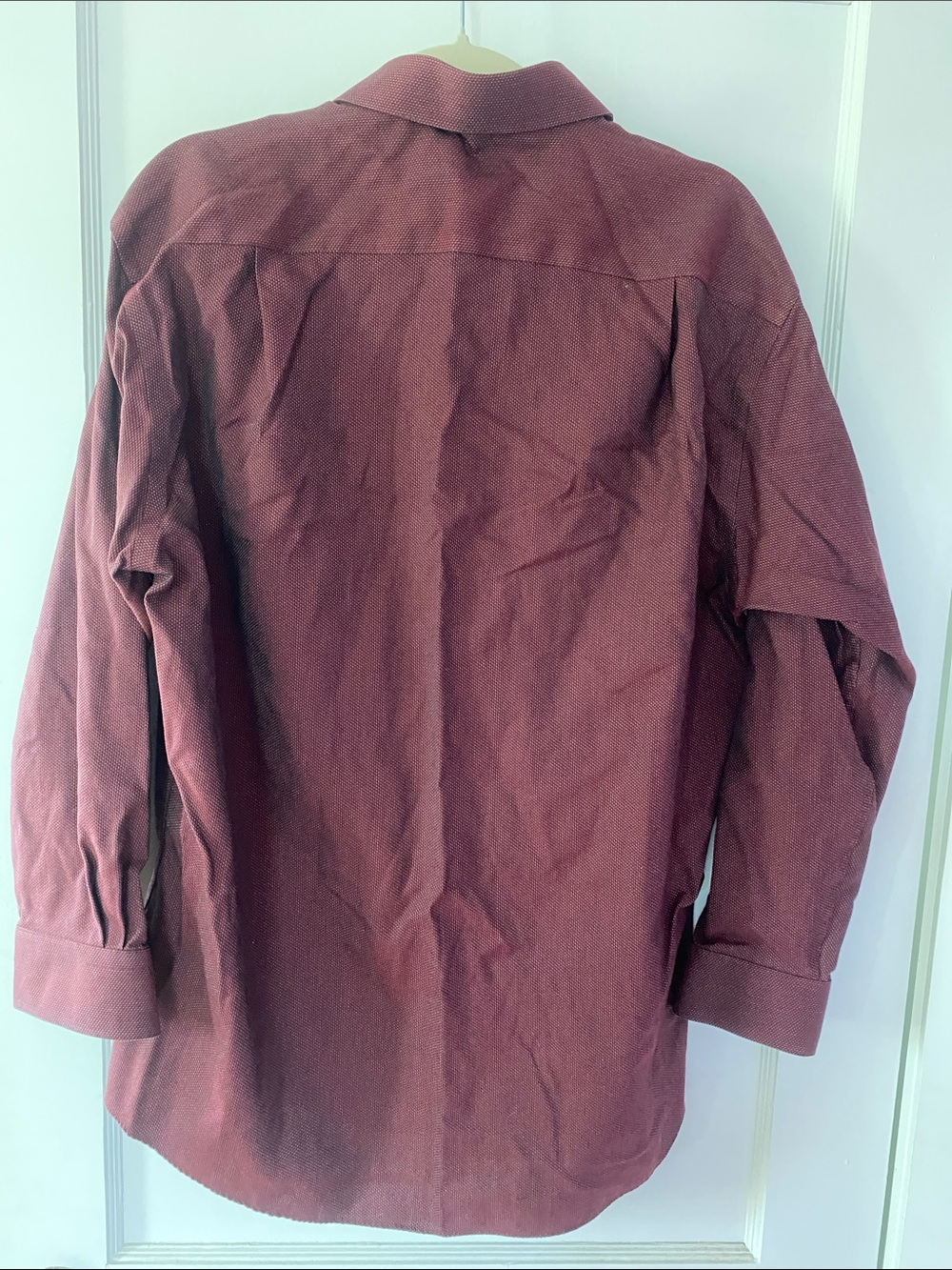 Kenneth Cole Men's Burgundy Textured Long-Sleeve Dress Shirt - Picture 4 of 5